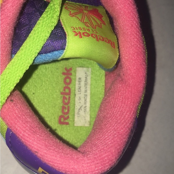 RARE Multi-Colored Reebok Classics Patent Leather Youth Size 5 - Picture 9 of 12